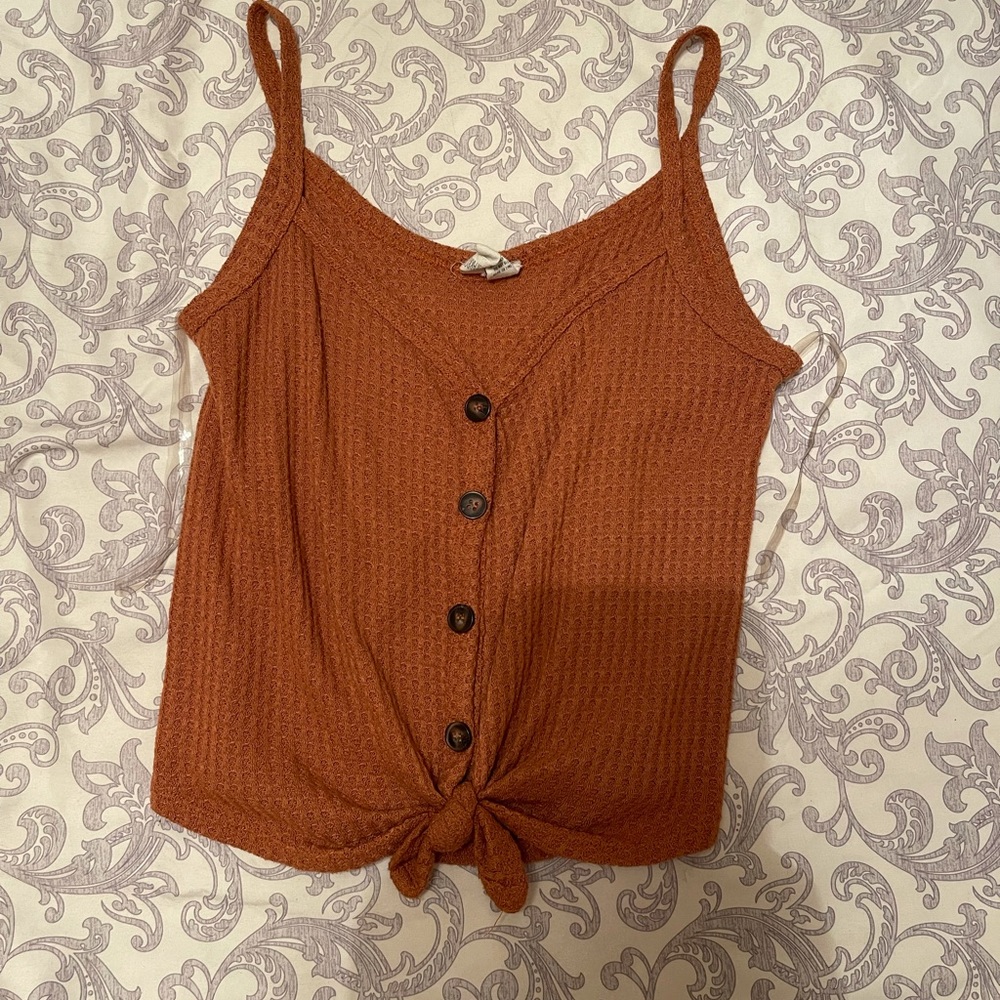 tie front tank top